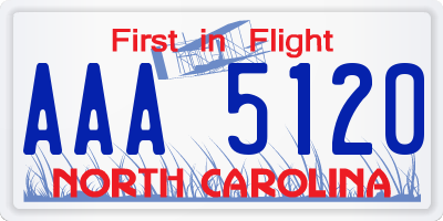 NC license plate AAA5120