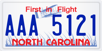 NC license plate AAA5121