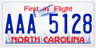 NC license plate AAA5128