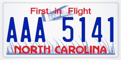 NC license plate AAA5141