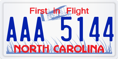 NC license plate AAA5144