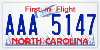 NC license plate AAA5147