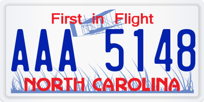 NC license plate AAA5148