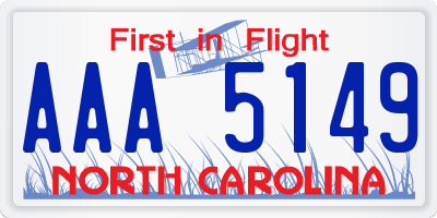 NC license plate AAA5149