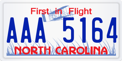 NC license plate AAA5164