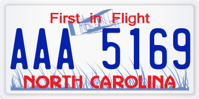 NC license plate AAA5169