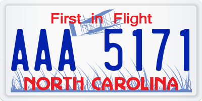 NC license plate AAA5171