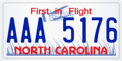 NC license plate AAA5176