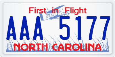 NC license plate AAA5177