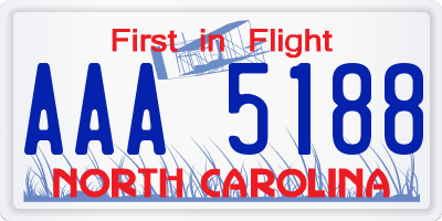 NC license plate AAA5188