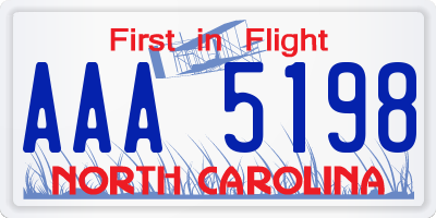 NC license plate AAA5198