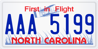 NC license plate AAA5199