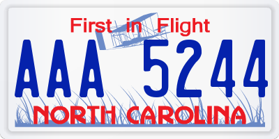 NC license plate AAA5244
