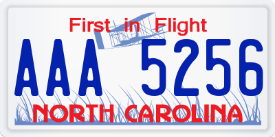 NC license plate AAA5256