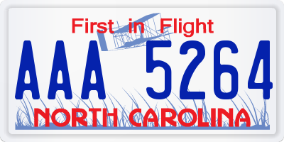 NC license plate AAA5264