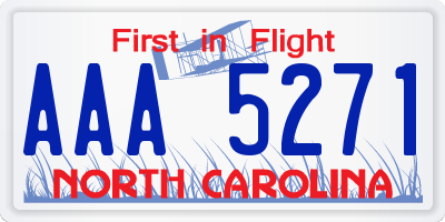 NC license plate AAA5271