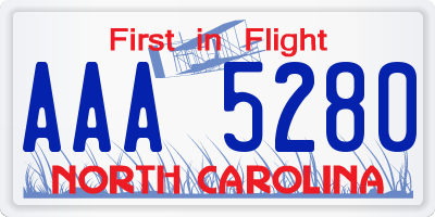 NC license plate AAA5280