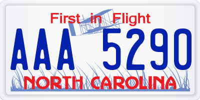 NC license plate AAA5290