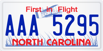 NC license plate AAA5295