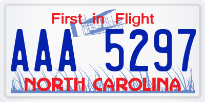 NC license plate AAA5297