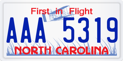 NC license plate AAA5319