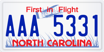 NC license plate AAA5331