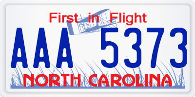 NC license plate AAA5373