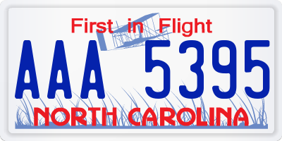 NC license plate AAA5395