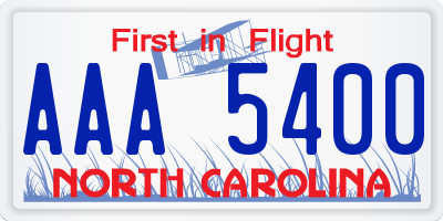 NC license plate AAA5400