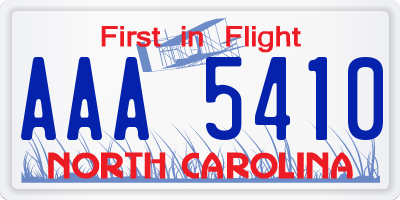 NC license plate AAA5410