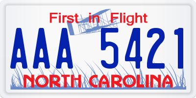 NC license plate AAA5421