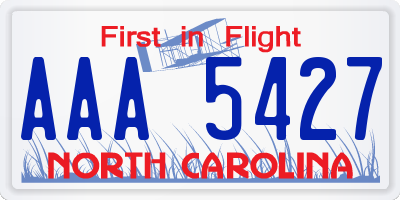 NC license plate AAA5427