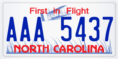 NC license plate AAA5437