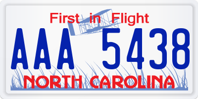 NC license plate AAA5438