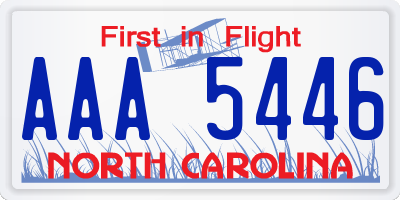 NC license plate AAA5446