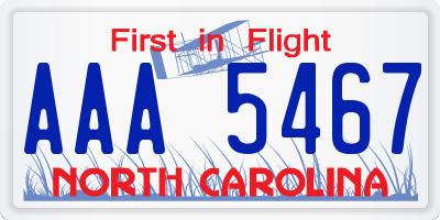 NC license plate AAA5467