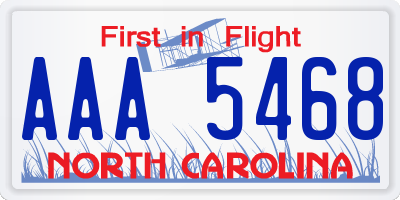 NC license plate AAA5468