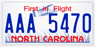 NC license plate AAA5470