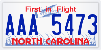 NC license plate AAA5473