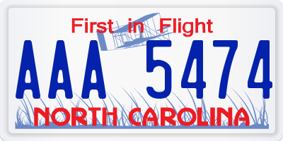 NC license plate AAA5474