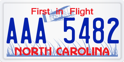 NC license plate AAA5482