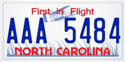 NC license plate AAA5484