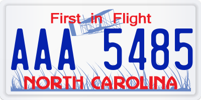 NC license plate AAA5485