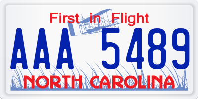 NC license plate AAA5489