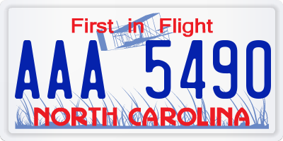 NC license plate AAA5490