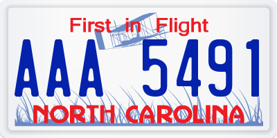 NC license plate AAA5491