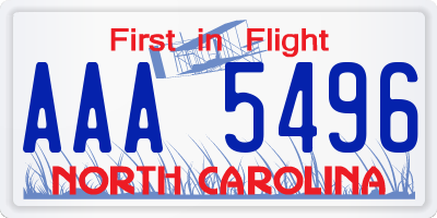 NC license plate AAA5496