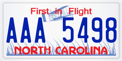 NC license plate AAA5498