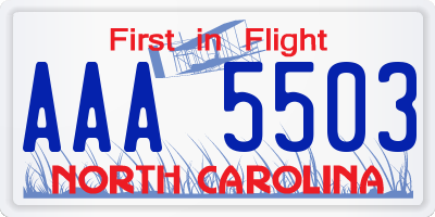 NC license plate AAA5503