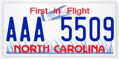 NC license plate AAA5509